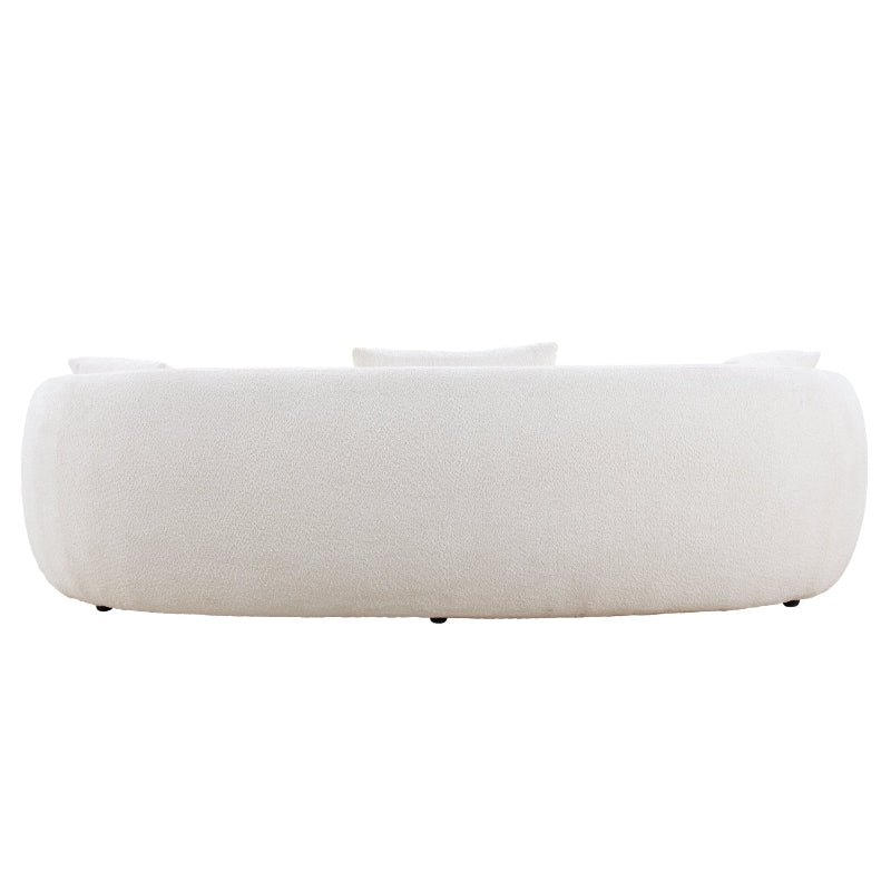 93''Modern Curved Living Room half moon Sofa couch boucle white - BBTJOINT