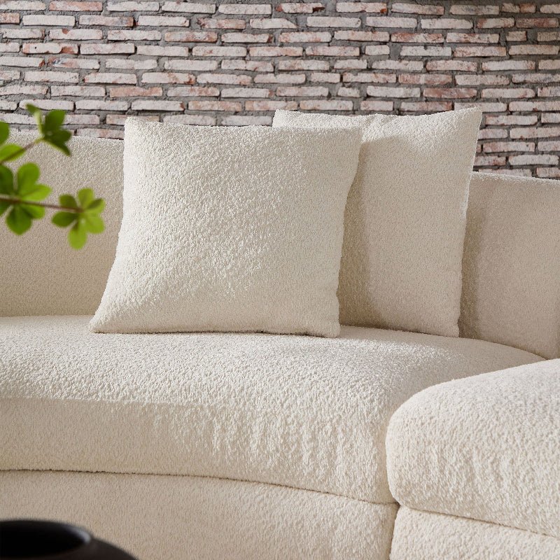 Cozy Modern Curved Sectional Sofa - Anti - scratch Beige Boucle Fabric - BBTJOINT