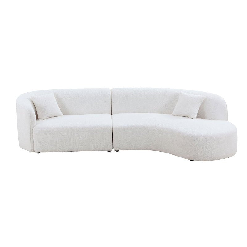 Luxury Modern boucle Upholstery Sectional Curved Sofa white - BBTJOINT