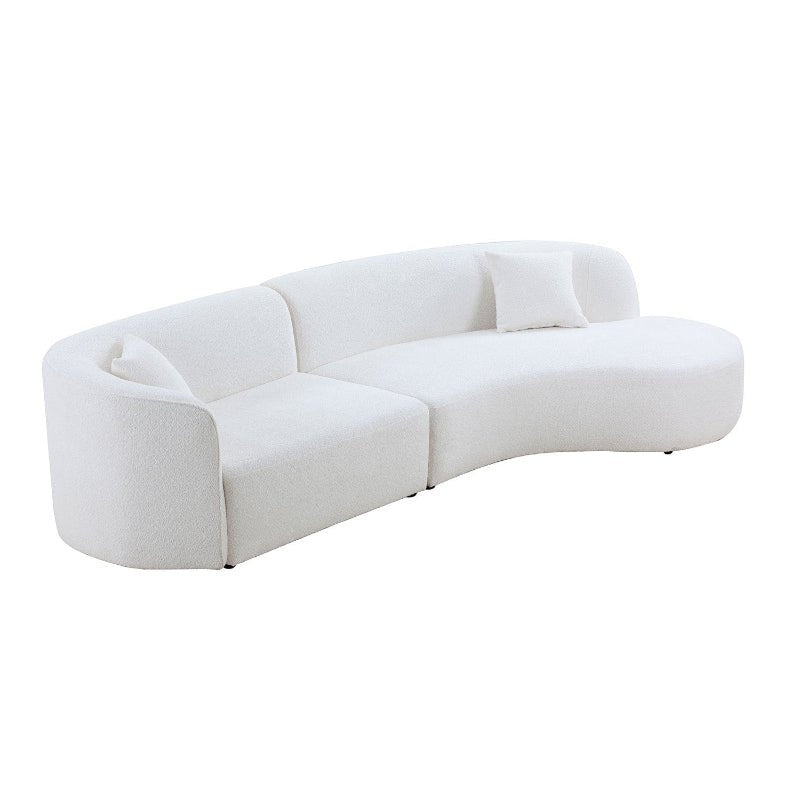 Luxury Modern curved sectional chaise couch white - BBTJOINT