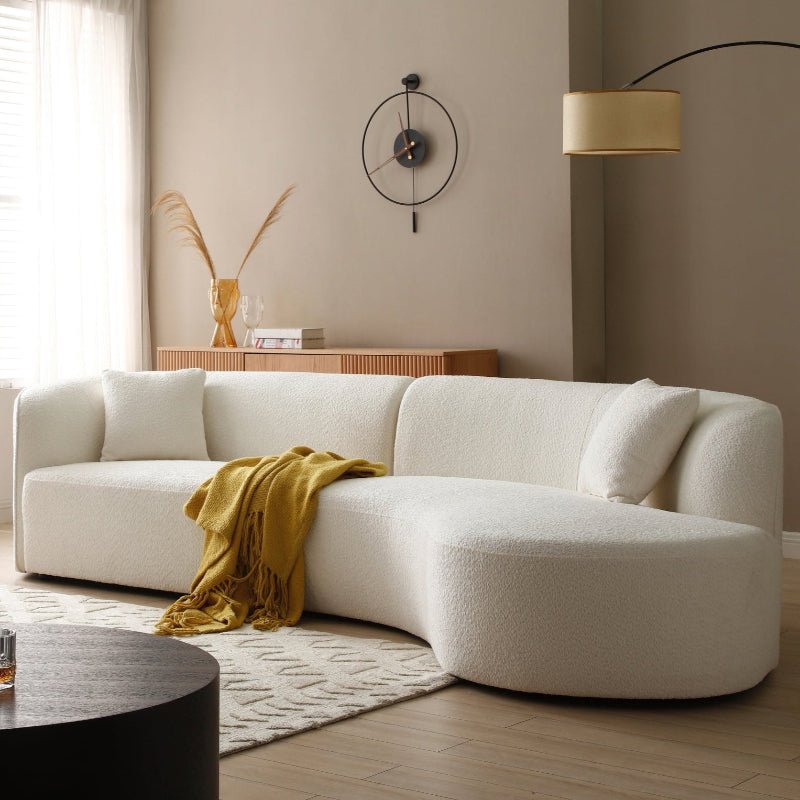 Luxury Modern curved sectional chaise couch white - BBTJOINT