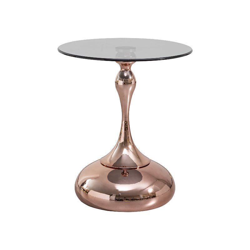 Modern Luxury Coffee Table with Rose Gold Carbon Steel Legs and Grey Tempered Glass Top - BBTJOINT