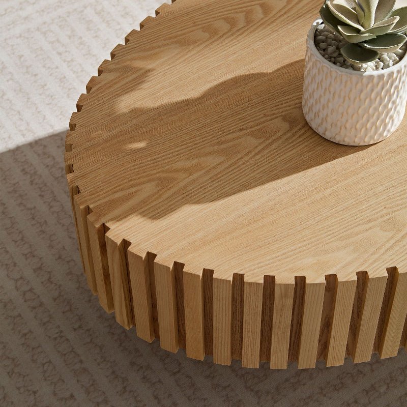 Modern oval - shaped egg wood Coffee Table light brown - BBTJOINT