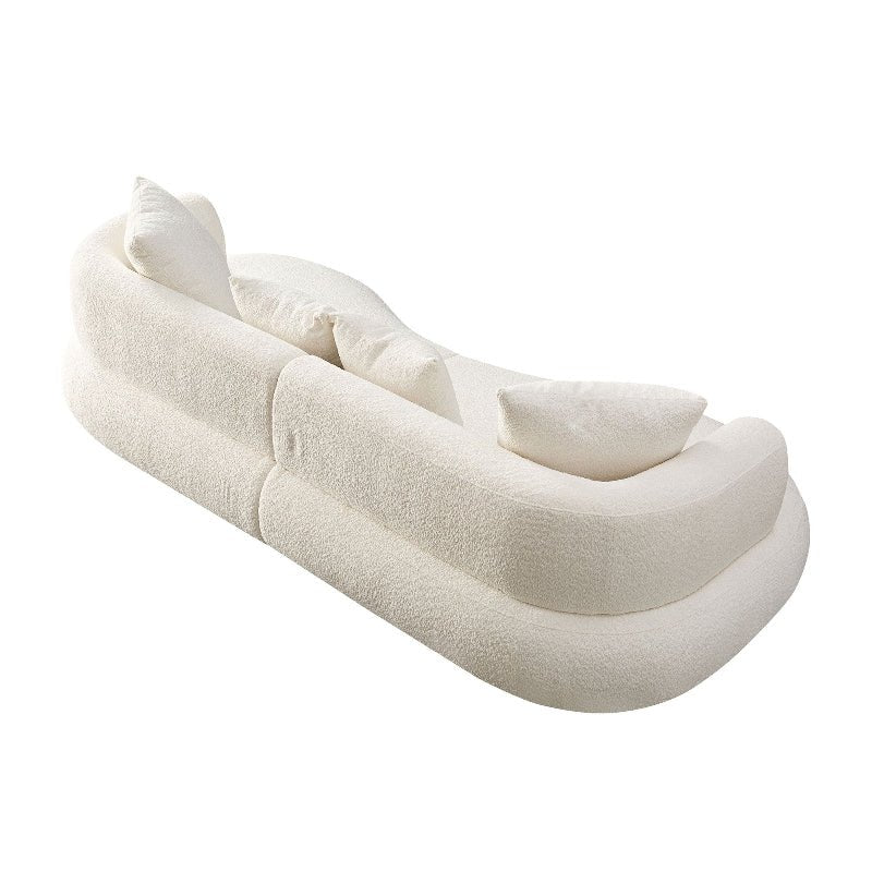 Modern Sectional pet - friendly Curved shape Sofa Couch boucle fabric off - white - BBTJOINT