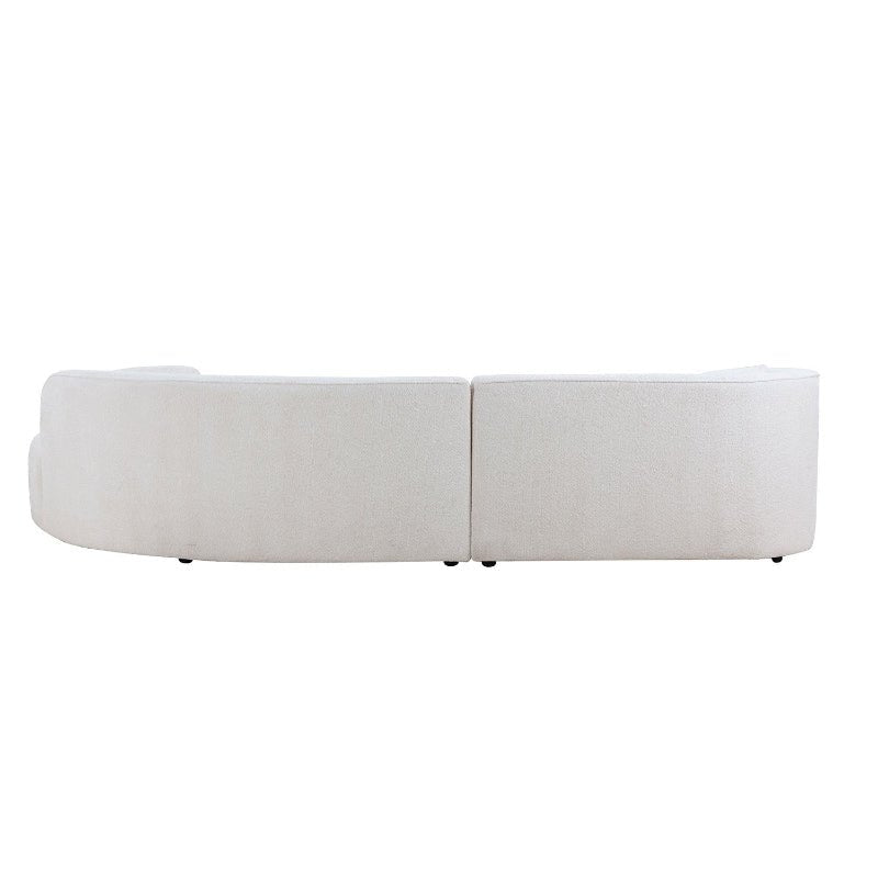 Upholstery Boucle Sectional Curved Sofa chaise Couch white - BBTJOINT