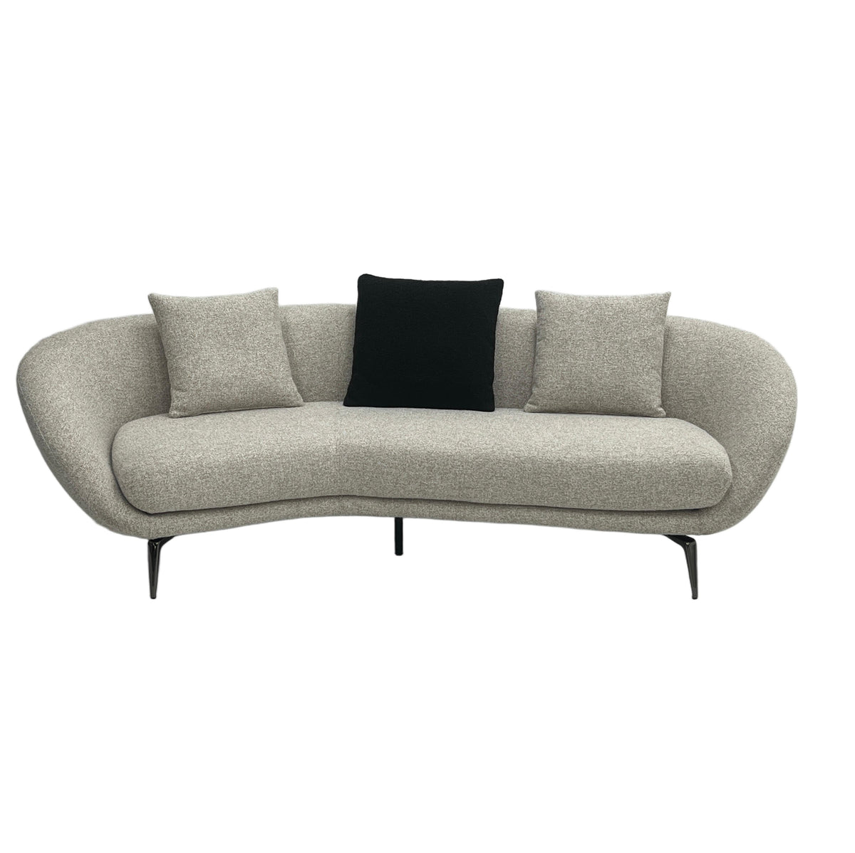 Modern Curved Sectional Sofa,V-shaped Design,Beige Boucle Upholstery Couch For Living Room