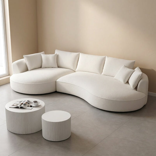 Minimalist Living room sofa set of 2 including round coffee table