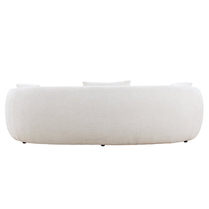 93''Modern Curved Living Room half moon Sofa couch boucle white - BBTJOINT