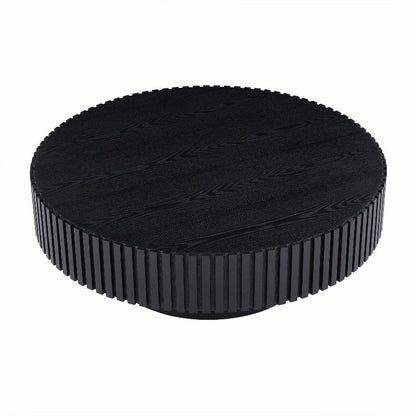 black wood round coffee table drum - shaped for living room - BBTJOINT