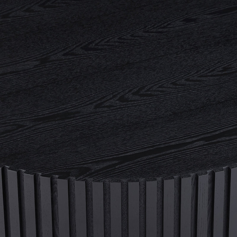 black wood round coffee table drum - shaped for living room - BBTJOINT