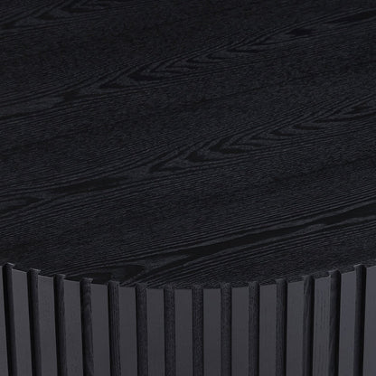 black wood round coffee table drum - shaped for living room - BBTJOINT