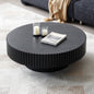 black wood round coffee table drum - shaped for living room - BBTJOINT