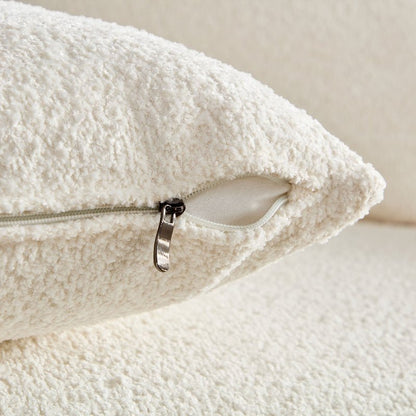 Comfy Upholstered boucle fabric round Curved U - shape sectional Sofa white - BBTJOINT