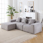 Corduroy Modular sectional boneless Couch Light Grey - BBTJOINT