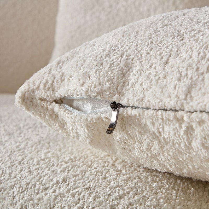 Cozy Modern Curved Sectional Sofa - Anti - scratch Beige Boucle Fabric - BBTJOINT