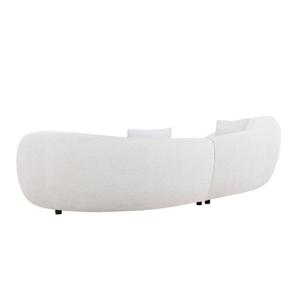 Cozy Modern Curved Sectional Sofa - Anti - scratch Beige Boucle Fabric - BBTJOINT