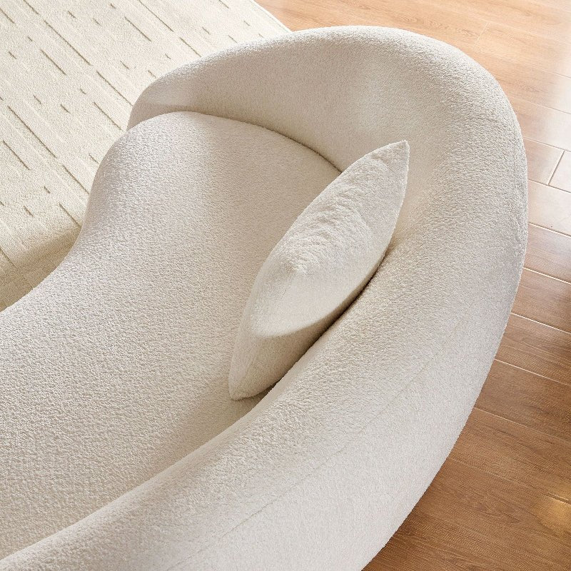 Cozy Modern Curved Sectional Sofa - Anti - scratch Beige Boucle Fabric - BBTJOINT