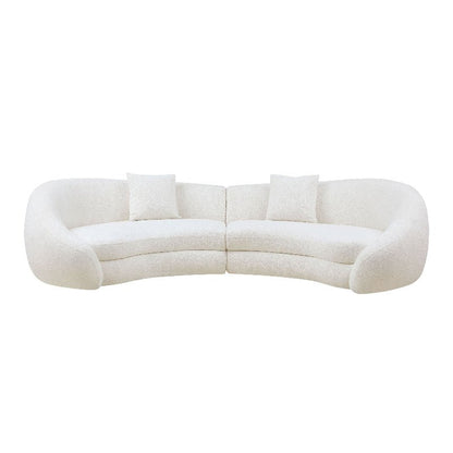 Cozy Modern Curved Sectional Sofa - Anti - scratch Beige Boucle Fabric - BBTJOINT