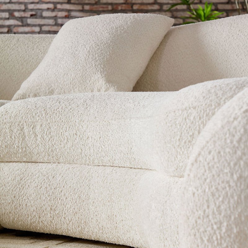 Cozy Modern Curved Sectional Sofa - Anti - scratch Beige Boucle Fabric - BBTJOINT