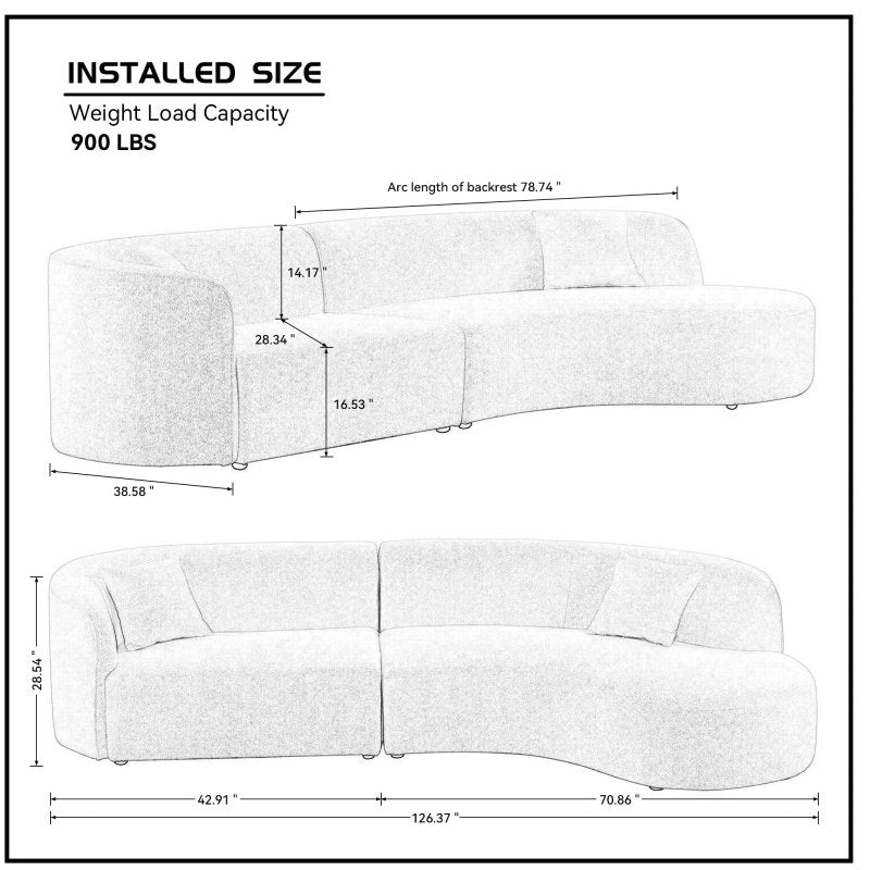 curved couch sectional sofa set - BBTJOINT