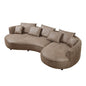 curved L - shape sectional sofa featuring premium brown boucle fabric. - BBTJOINT