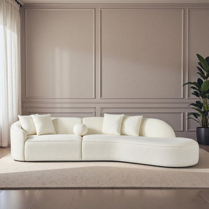 Curvy Sectional Sofa Curved half moon couch Beige Boucle - BBTJOINT