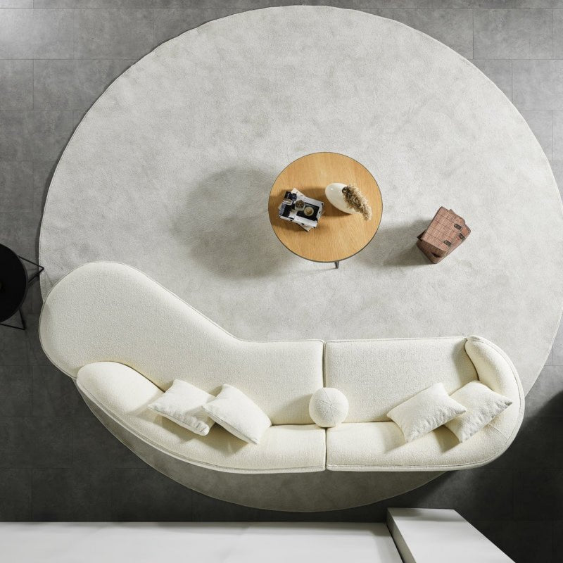 Curvy Sectional Sofa Curved half moon couch Beige Boucle - BBTJOINT