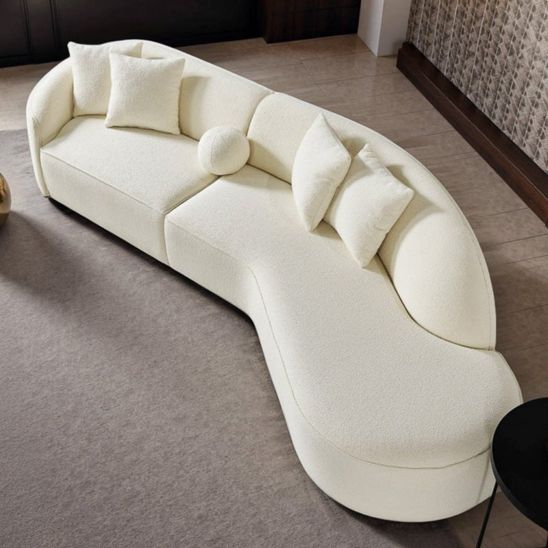 Curvy Sectional Sofa Curved half moon couch Beige Boucle - BBTJOINT