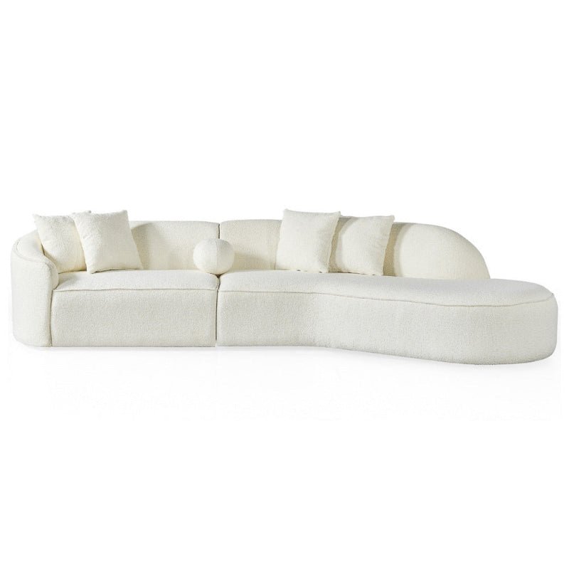 Curvy Sectional Sofa Curved half moon couch Beige Boucle - BBTJOINT