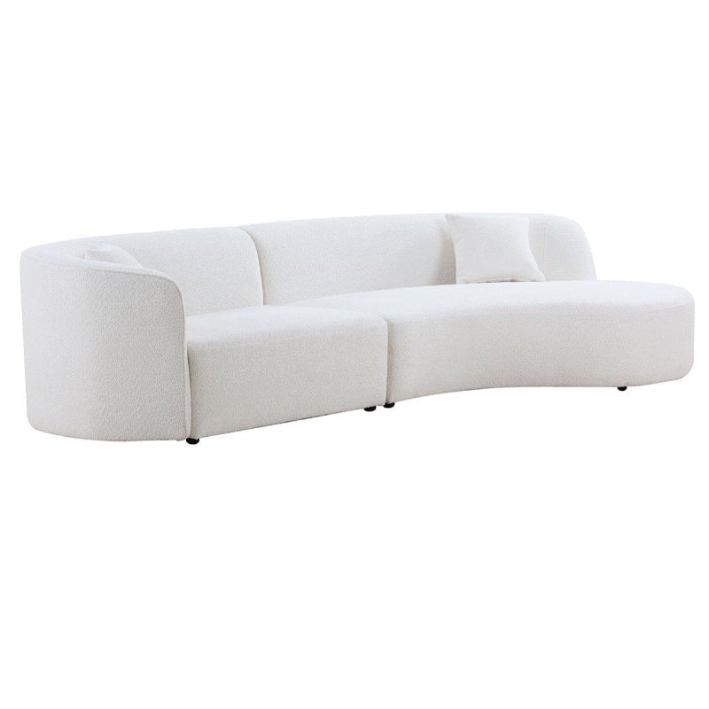 Luxury Modern boucle Upholstery Sectional Curved Sofa white - BBTJOINT