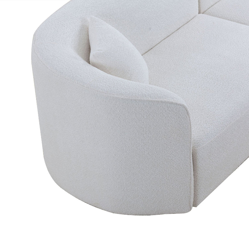 Luxury Modern boucle Upholstery Sectional Curved Sofa white - BBTJOINT