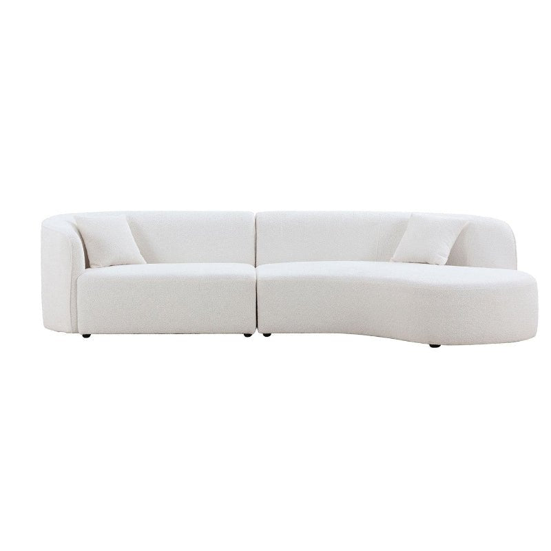Luxury Modern boucle Upholstery Sectional Curved Sofa white - BBTJOINT