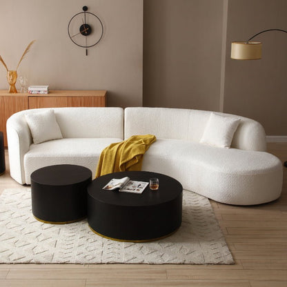Luxury Modern boucle Upholstery Sectional Curved Sofa white - BBTJOINT