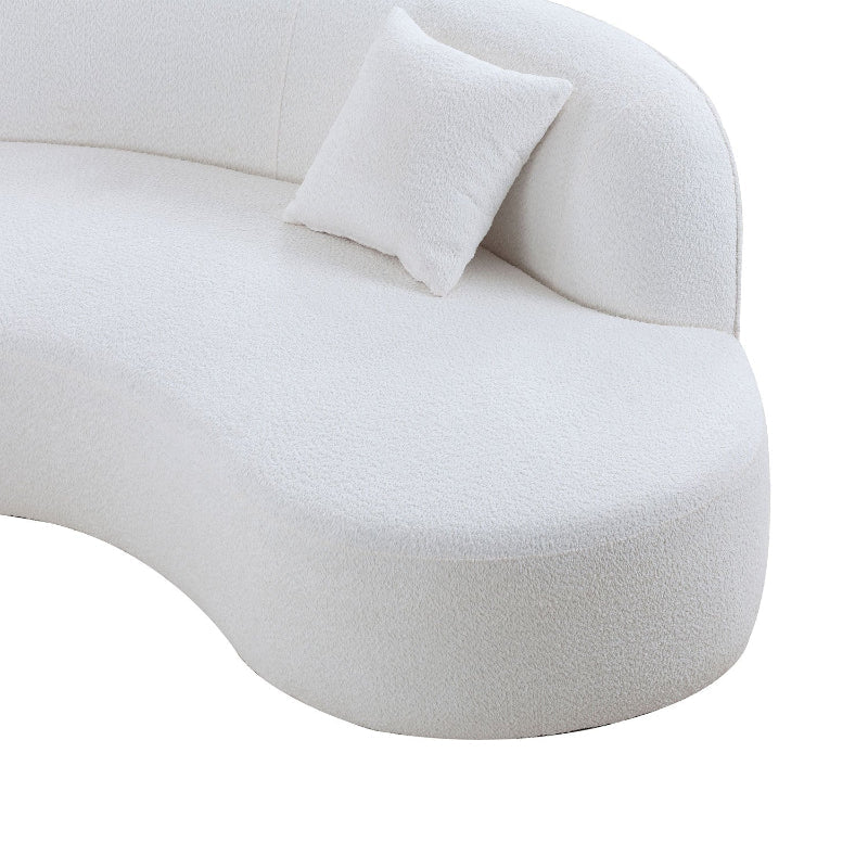 Luxury Modern boucle Upholstery Sectional Curved Sofa white - BBTJOINT