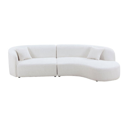 Luxury Modern boucle Upholstery Sectional Curved Sofa white - BBTJOINT