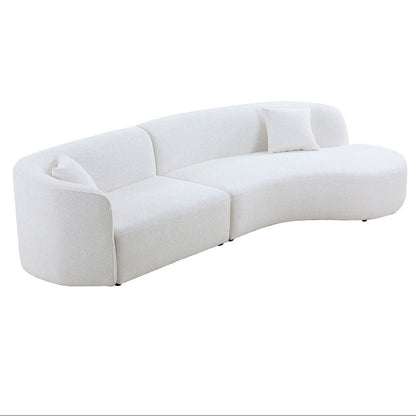 Luxury Modern boucle Upholstery Sectional Curved Sofa white - BBTJOINT