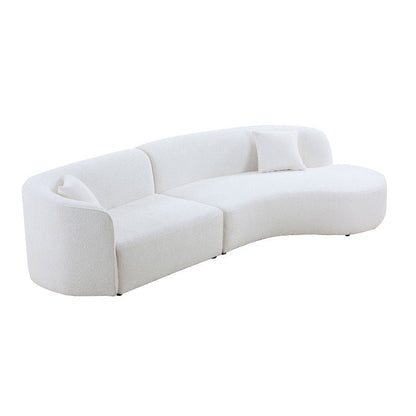 Luxury Modern curved sectional chaise couch white - BBTJOINT