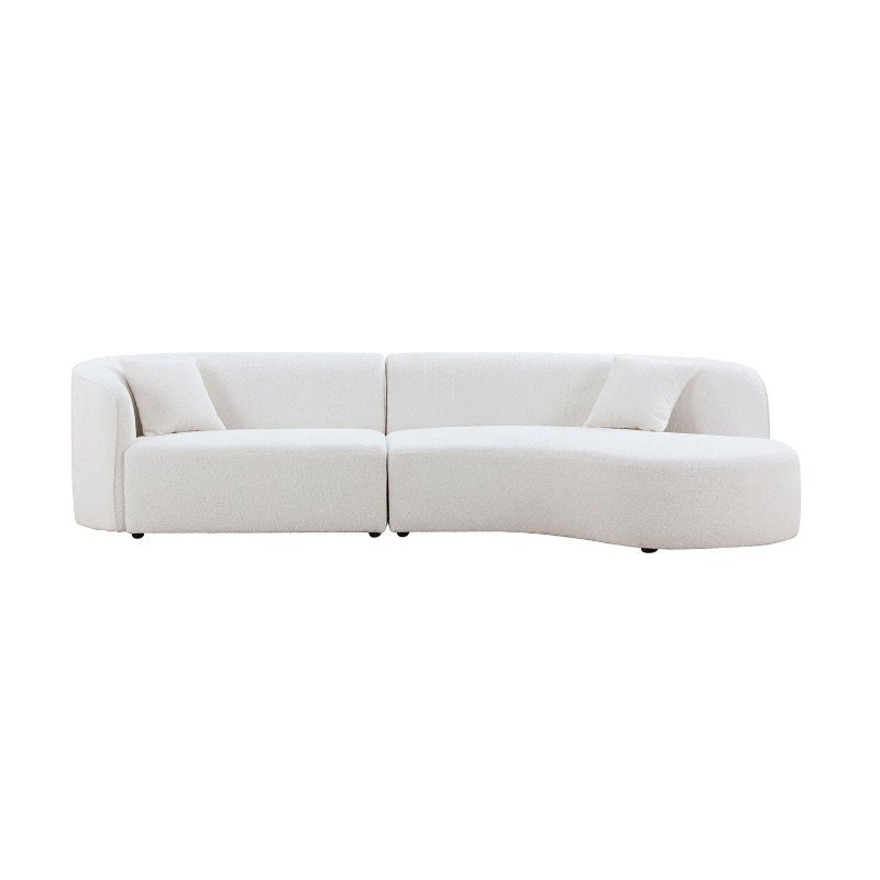 Luxury Modern curved sectional chaise couch white - BBTJOINT