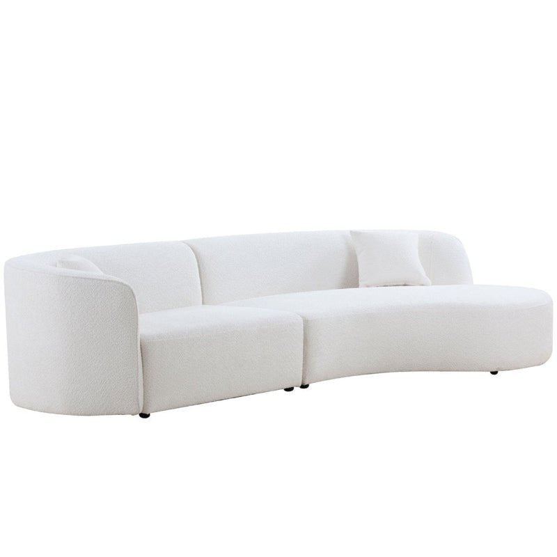 Luxury Modern curved sectional chaise couch white - BBTJOINT