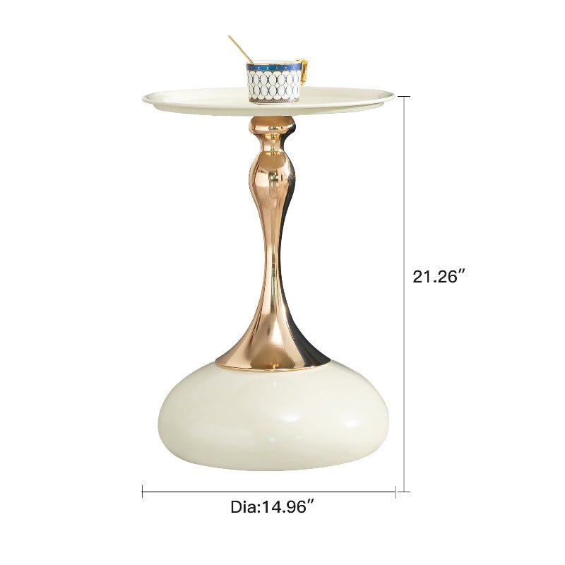 Luxury Round Side End Table rose two - tone Rose gold & Cream - BBTJOINT