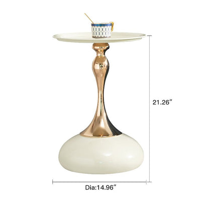 Luxury Round Side End Table rose two - tone Rose gold & Cream - BBTJOINT