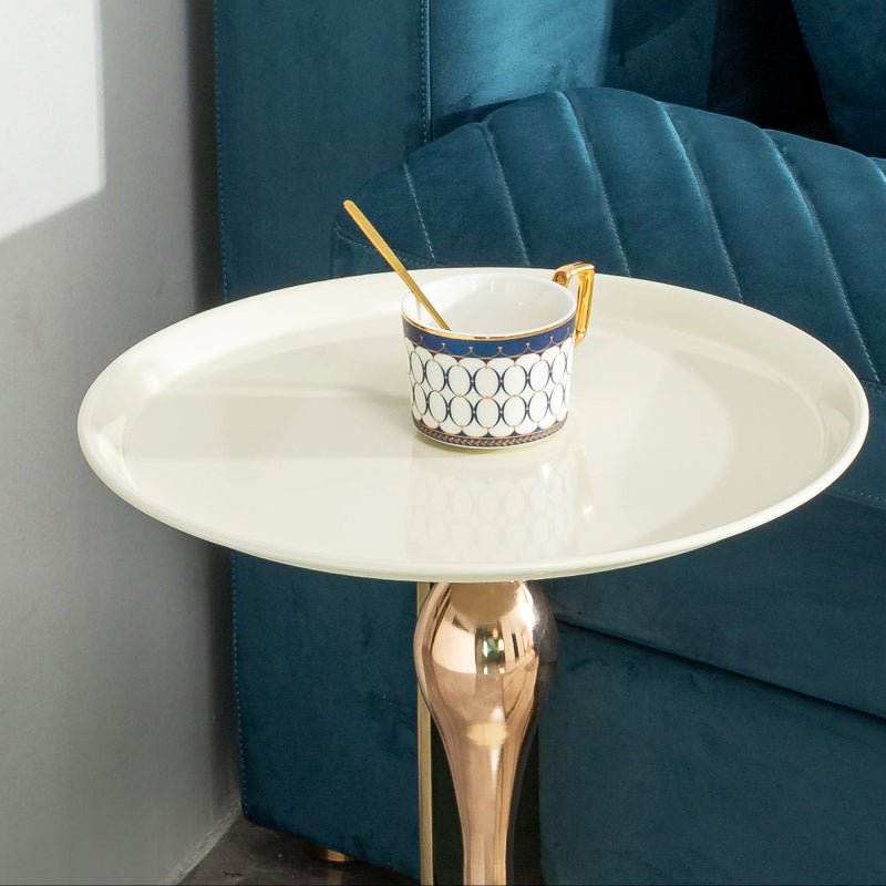 Luxury Round Side End Table rose two - tone Rose gold & Cream - BBTJOINT