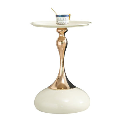 Luxury Round Side End Table rose two - tone Rose gold & Cream - BBTJOINT