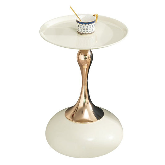 Luxury Round Side End Table rose two - tone Rose gold & Cream - BBTJOINT