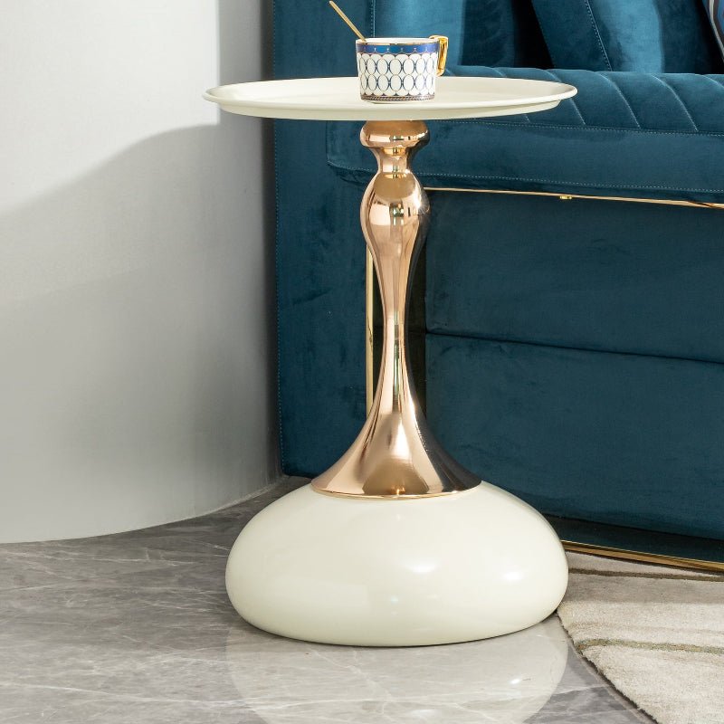 Luxury Round Side End Table rose two - tone Rose gold & Cream - BBTJOINT