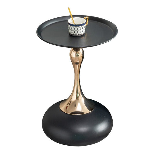 Modern luxurious Black Round Side end Table with Carbon Steel - BBTJOINT