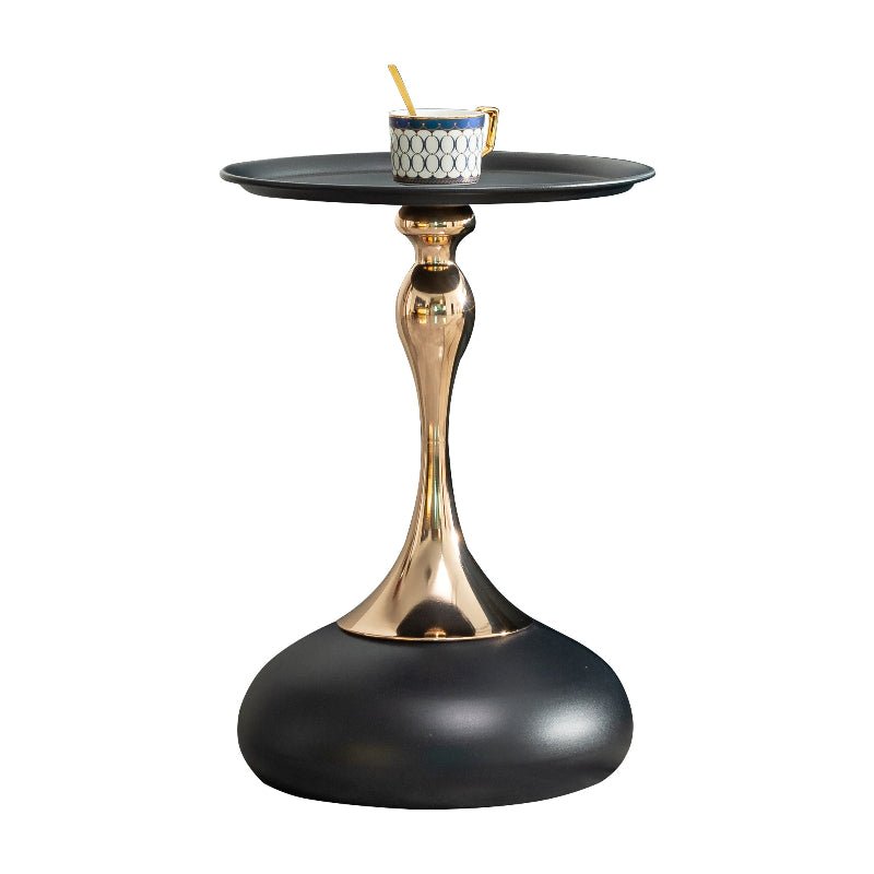 Modern luxurious Black Round Side end Table with Carbon Steel - BBTJOINT