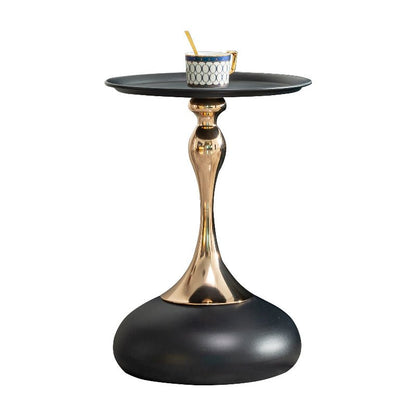 Modern luxurious Black Round Side end Table with Carbon Steel - BBTJOINT