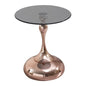 Modern Luxury Coffee Table with Rose Gold Carbon Steel Legs and Grey Tempered Glass Top - BBTJOINT