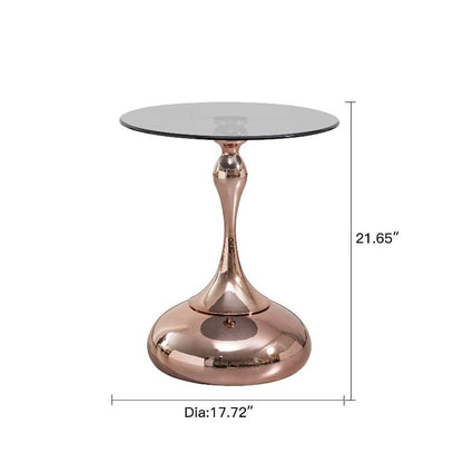Modern Luxury Coffee Table with Rose Gold Carbon Steel Legs and Grey Tempered Glass Top - BBTJOINT